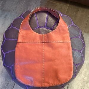 Adrienne Vittadini Orange Leather Shoulder Bag